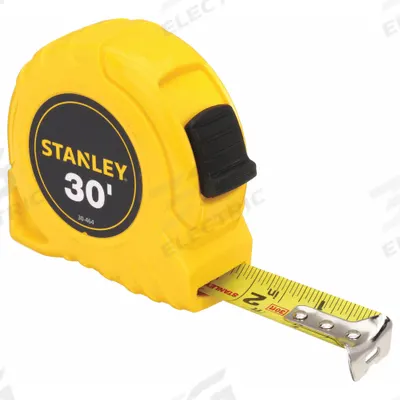STANLEY Tape Measure: Nonmagnetic Single Hook Tip, 30 ft, Plastic - Standard (Inch) Tape Measures
