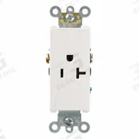LEVITON Plugs and Receptacles: Single, 5-20, White, 125V AC, 20 A, 2 Pole / 3 Wire (MPN 16341-W)