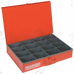 Compartment Drawer: 18 3/8 in x 12 1/2 in x 3 1/8 in, 3 1/16 in x 4 5/16 in x 2 15/16 in, 0 Dividers (MPN 113-17-S1158). Key specifications — Color: Red; Compartment HxWxD: 3 in x 4-5/16 in x 2-15/16 in; Number of Compartments: 16; Removable Dividers: No; Compatible Manufacturer Model Number: 303-95-D952; Brand: DURHAM MFG.