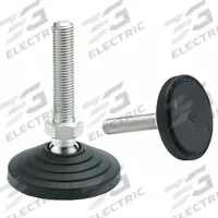 ELESA Male-End Leveling Mount: Swiveling Stud, M20 Thread Size, 80 mm, 18,000 N Capacity (MPN LV.A-80-24-AS-M20X158 -ESD-C). Key specifications — Finish: Zinc-Plated; Base Shape: Round; Load Capacity: 18,000 N; Includes: No Slip Disk; Hex Size: 0.94 in.