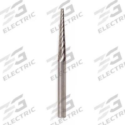 WIDIA METAL REMOVAL Carbide Bur: Pointed-End Cone, SM-2, Single Cut, 1/4" x 3/4" Head - Single-Cut Pointed-End Cone Burs