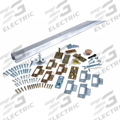 NATIONAL GUARD Track Kit: 3 ft Lg, 1 7/8 in Wd, 1 3/8 in Ht, 75 lb Max Wt - Hanging Door Track Kits