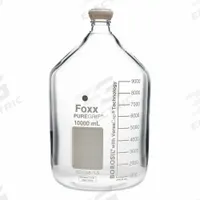 FOXX LIFE SCIENCES Glass Media, BOD, & Specialty Lab Bottles - Glass Lab Media Bottles: 20 L, GL45 (MPN 1501040-FLS). Key specifications — Closure Type: Screw-On; Mouth Size: Wide; Screw Closure Size: GL45; Brand: FOXX LIFE SCIENCES; Body Color: Colorless.