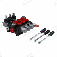 CHIEF Hydraulic Directional Control Valve: Four-Way / Three Positions, Tandem Center, 3 Spools (MPN 220908). Key specifications — attr1017968: CHIEF; attr1017969: Tandem Center; attr1018005: Spring Center To Neutral.