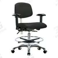 Cleanroom Task Chair: Vinyl, Arms Included, Ht Range 21 1/2 in to 29 in, 18 1/2 in Seat Wd, Adj (MPN BR-NCR-VMBCH-CR-T1-A1-CF-CC-8540). Key specifications — Foot Support: Yes; Back Tilt Backward: 13.5°; Back Tilt Forward: 10.5°; Base Material: Aluminum; Brand: APPROVED VENDOR; Product Type: Cleanroom Task Chair; Cleanroom Class: ISO 5; ESD-Safe: Not ESD Safe.