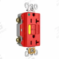 LEGRAND GFCI: Hospital Grade, Duplex, 5-20R, Red, GFCI, 125V AC, 20 A, 2 Pole / 3 Wire (MPN 2097HGTRPIAMBRED)
