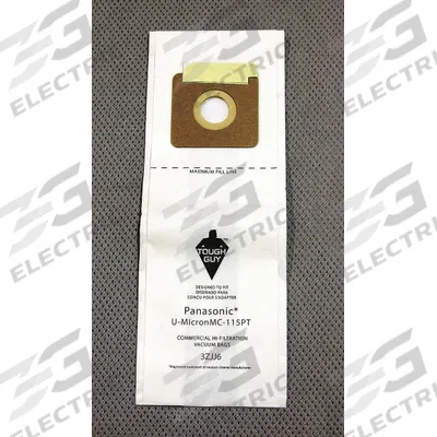 APPROVED VENDOR Vacuum Bag: Mastercraft/Panasonic, QC 1415, Dry, Paper, 2-Ply, Std - Upright Vacuum Bags