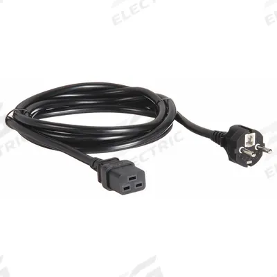 APC BY SCHNEIDER ELECTRIC Power Cord: 8 1/4 ft Lg, 3/18, C19 Receptacle, H05VV-F - Electronic Equipment Power Cords