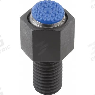 KIPP Threaded Gripper w/Polyurethane Pad: M24, 100 mm Thread Lg, 27 mm Pad Dia - Threaded Grippers with Polyurethane Pad