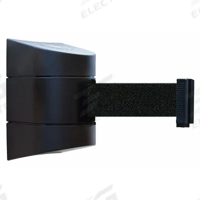 TENSABARRIER Retractable Belt Barrier: Fixed Mounting Plate, 15 ft Belt Lg, Pattern - Wall-Mount Retractable Belt Barriers