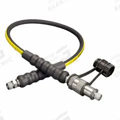 Hydraulic Hose: 1/4 in ID, NPTF x C604, 3 ft Lg, 3/8 in x 3/8 in Fitting Size, Rubber, HC9203B. Key specifications — Hose Tube Material: Rubber; Fitting Type: NPTF x C604; Manufacturer Part Number: HC9203B; Brand: ENERPAC.