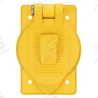 HUBBELL WIRING DEVICE-KELLEMS Weatherproof Cover: Polycarbonate, Receptacles/Switches, 1 Gangs (MPN HBL74CM25WOA). Key specifications — Brand: HUBBELL WIRING DEVICE-KELLEMS; Color: Yellow; Compatible with Product Type: Receptacles; Mounting Orientation: Vertical.