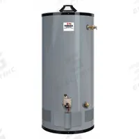 RHEEM-RUUD Commercial Gas Water Heater: Liquid Propane, Low NOx, 75 gal, 75,100 BTU, 64 in Ht (MPN G75-76LP). Key specifications — Automatic Thermostat: Yes; Display Sell UOM: EA; Market: Commercial; Standards: US CSA (Star); Sub-brand: gas water heater; Brand: RHEEM-RUUD; Low NOx: Yes; Water Connection Location: Side.