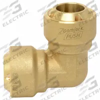 PARKER Push-Fit Elbow Fitting: 1/4 in OD x 1/4 in OD Size, Push-to-Connect x Push-to-Connect, Brass (MPN PZKP-90E4-HNBR 1/4" ELBOW). Key specifications — Brand: PARKER; Series: ZoomLock.