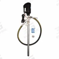 FINISH THOMPSON Electric Drum Pump: Pump with Hose & Nozzle, 4/5 hp HP, 115 V AC, 40 gpm, 316 SS (MPN PFS-48-BTC & M3V Kit). Key specifications — Brand: FINISH THOMPSON; Suction Tube Material: 316 SS.