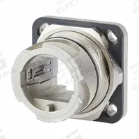 METZ CONNECT Bulkhead: Bulkhead, 1 Ports, Metal, IP65/IP6X/IPX7, 59/64 in x 1 17/64 in x 1 17/64 in (MPN 1401013300ME). Key specifications — Brand: METZ CONNECT; IP Rating: IPX7; Product Type: Bulkhead; Color: Gray; Material: Metal; Compatible Inserts: E-DAT Industry RJ45 Coupler Insert; Housing Type: Flange.