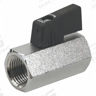 JOMAR VALVE Manual Two-Way Ball Valve: 3/8 in, Chrome-Plated Brass, Straight, FIP x FIP - Mini Brass Ball Valves