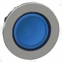 SCHNEIDER Flush Push Button: Blue, 30 mm Mounting Size, Metallic, Momentary (MPN ZB4FW363). Key specifications — Brand: SCHNEIDER; Action: Momentary; Series: XB4; Push Button Material Type: Metallic.
