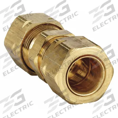 PARKER Compression Fitting Union: 3/16 in OD x 3/16 in OD Fitting Size, Brass - Self-Aligning Brass Compression Fittings