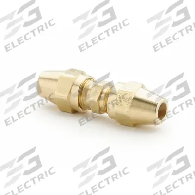 PARKER Compression Fitting Union: 1/4 in OD x 1/4 in OD Fitting Size - DOT Air Brake Compression Fittings for Copper Lines