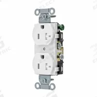 BRYANT Receptacle: Duplex, 5-20, White, 125V AC, 20 A, 2 Pole / 3 Wire (MPN CRS20WTR)