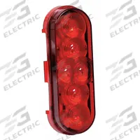 MAXXIMA Stop/Turn/Tail Light: LED, Stop Light, Red, Oval, 2 3/16 in Overall Ht, 6 3/8 in Overall Wd (MPN M63346R). Key specifications — Standards: SAE J585E; Electrical Connection: PL-3 Connector; Brand: MAXXIMA; Installation Type: Permanent; Lens Color: Red; Mount Type: Grommet; Lighting Technology: LED; Light Type: Stop Light.
