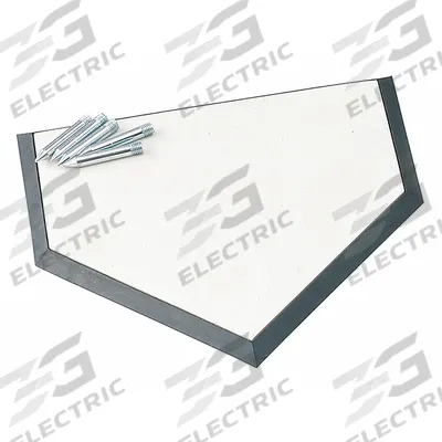 CHAMPION SPORTS Home Plate: Black/White, Rubber, 16 in Overall Lg, (5) Metal Spikes - Baseball Bases, Plates & Accessories