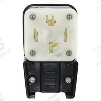 LEVITON Straight Blade Plug: 14-30P, 125/250V AC, 30 A, 3 Pole, 4 Blade, Black (MPN 9432-P)