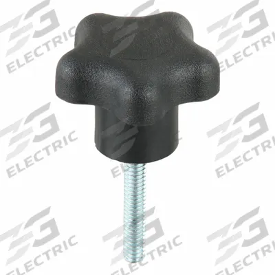 INNOVATIVE COMPONENTS Hand Knob: 5 Point, Plastic w/ Steel Thread, 1/4"-20 Thread - 5-Arm Knobs with Threaded Stud