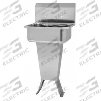 SANI-LAV Hand Sink: 41 1/2 in Overall Ht, 17 in Bowl Lg, 7 in Bowl Dp, 2 Faucet Holes, 18 ga (MPN 5018). Key specifications — Includes Side Splash: Side Splash Not Included; Brand: SANI-LAV.