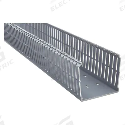 PANDUIT Wiring Duct: 3 in Nom Wd, 2.1 in Slot Ht, 3 in Nom Ht, 0.2 in Slot Wd, Lead-Free PVC - Screw-Mount Slotted Wiring Ducts & Snap-On Covers