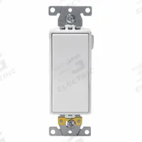 LEVITON Wall Switch: Rocker Switch, 3-Way, Maintained, White, 120/277V AC, 20 A (MPN M5633-W). Key specifications — Illuminated: Yes; Voltage Rating: 120/277V AC.