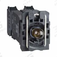 SCHNEIDER ELECTRIC Lamp Module and Contact Block: 22 mm Panel Mounting Size, 1NO/1NC, Clear (MPN ZB5AW045). Key specifications — Brand: SCHNEIDER; Compatible with Series: XB5; Includes Bulb: Bulb Included; Lamp Module Voltage: 220 to 240V AC.