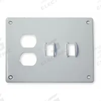 HUBBELL Wall Plate: Combo, 3 Gang, White, Std Size (MPN SWP28). Key specifications — Brand: HUBBELL; Material: Steel.