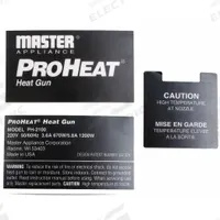 MASTER APPLIANCE Label 220V: For PH-2100, Fits Master Appliance Brand (MPN 35024). Key specifications — attr424376: Label 220V; attr325163: MASTER APPLIANCE; attr314577: PH-2100; attr314578: Master Appliance.