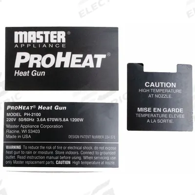 MASTER APPLIANCE Label 220V: For PH-2100 - Master Appliance Power Tool Parts
