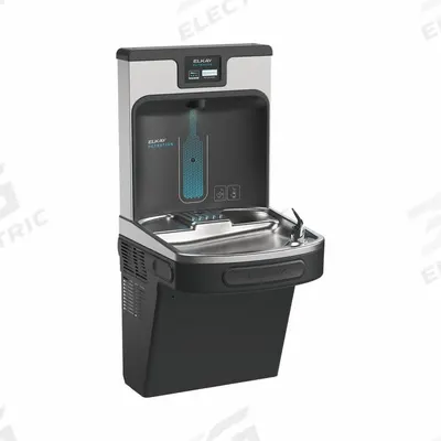 ELKAY Drinking Fountain with Bottle Filler: On-Wall, 8 gph @ 50°F, Stainless Steel - On-Wall Single Drinking Fountains with Bottle Fillers