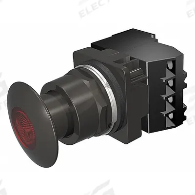 Siemens Mushroom Head Push Button: Illuminated, Mushroom Head Profile, Metallic - Illuminated Mushroom-Head Push Buttons