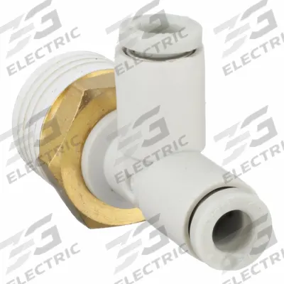 SMC Push-Fit Tee Fitting: 1/4 in Pipe x 4 mm OD x 4 mm OD Size, 37 mm Overall Lg - Polybutylene & Brass Tube Fittings
