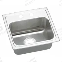 ELKAY Bowl Drop-In Sink: 17 in Overall Lg, 16 in Overall Wd, 7 1/2 in Bowl Dp, 14 in Bowl Lg, 18 ga (MPN LR17162). Key specifications — Brand: ELKAY; Color Family: Silver/Gray.