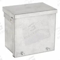 HOFFMAN Enclosure: Steel, 6 in x 6 in x 4 in, 3R, Solid Cover, Screw On, Included, Galvanized (MPN A6R64GV). Key specifications — Brand: HOFFMAN; Closure Method: Screws; Knockouts: Included.