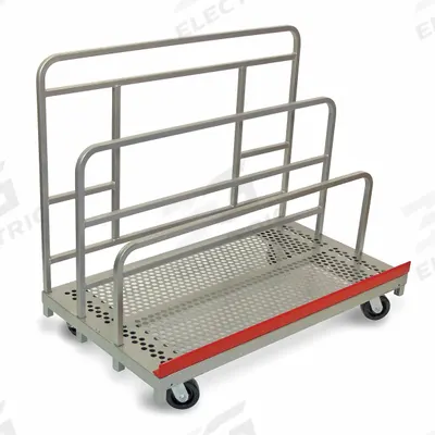 RAYMOND PRODUCTS Panel Truck: 3,200 lb, Gray, 54 in L x 30 in W x 47 in H Deck - Multi-Height Vertical Panel Trucks with Adjustable Rails