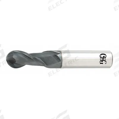 OSG Ball End Mill: Carbide, TiAlN Coated, 2 Flute, 7/8" Mill Dia, 1-1/2" LOC - Carbide Ball End Mills for Stainless Steel & Super Alloys