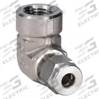 HAM-LET Compression Fitting Elbow: 6 mm OD x 1/4 in Pipe Fitting Size, Compression x FNPT (MPN 770L-SS-6MM X 1/4). Key specifications — Compatible Fitting Brands: Swagelok; Brand: HAM-LET.