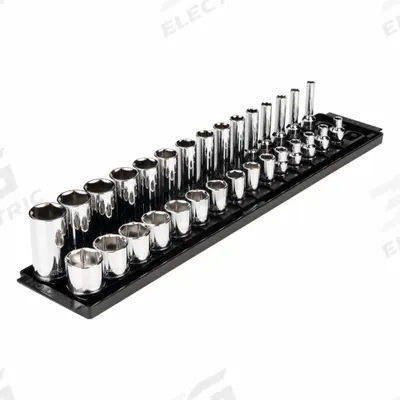 TEKTON Socket Set: 3/8 in Drive, 30 Piece, 6-Point, SAE - SAE & Metric Socket Sets
