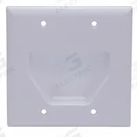 MONOPRICE Audio/Video Wall Plate: White, 2 Gang, 6 Port, Recessed Module, Plastic, Vertical (MPN 4001). Key specifications — Brand: MONOPRICE; Material: Plastic; Color: White; Outlet Orientation: Vertical; Module Style: Recessed.