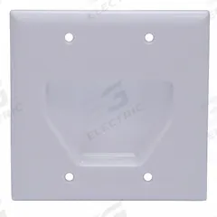 MONOPRICE Audio/Video Wall Plate: White, 2 Gang, 6 Port, Recessed Module, Plastic, Vertical (MPN 4001). Key specifications — Brand: MONOPRICE; Material: Plastic; Color: White; Outlet Orientation: Vertical; Module Style: Recessed.