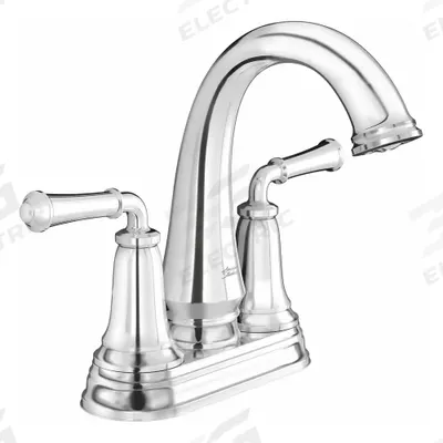 AMERICAN STANDARD Mid Arc Bathroom Faucet: Delancey, Brass, Polished Chrome Finish, Centerset - Centerset Handle Bathroom Faucets