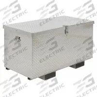 VESTIL Jobsite Box: 37 1/4 in W x 25 7/8 in D x 28 1/16 in H, 14 cu ft, Padlock, Silver (MPN APTS-2436-F). Key specifications — attr1116233: Silver; attr1116253: VESTIL; attr1222022: Padlock - Lock not included.