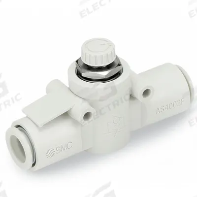 SMC Speed Control Valve: In-Line Fitting, Hex Screw, 1/2 in Valve Body Size - In-Line Speed Control Valves